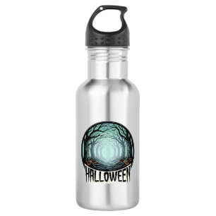 Gruseliger Halloween-Wald im Vintage-Stil_1 Edelstahlflasche