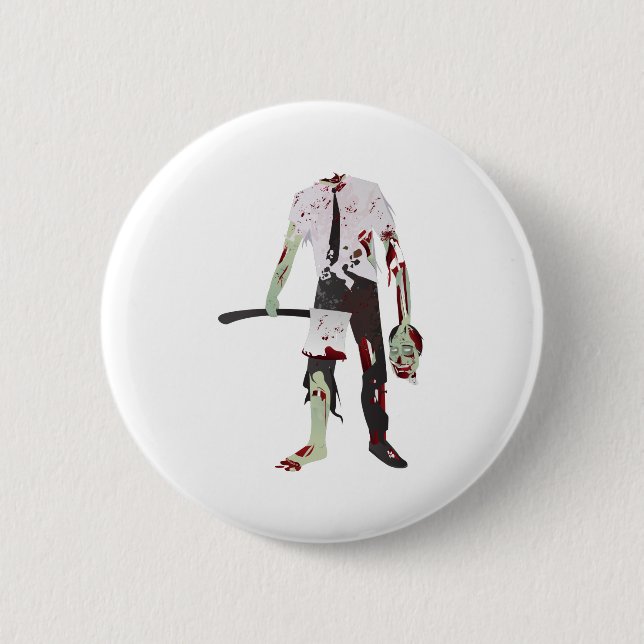 gruseliger Halloween-Zombie Button (Vorderseite)