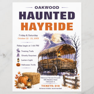 Gruseliger Heuwagen Halloween Herbst-Event-Flyer Flyer