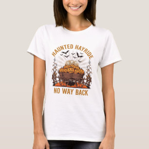 Gruseliger Heuwagen Halloween T-Shirt ohne Rückweg