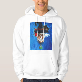 Gruseliger Hexenschädel mit schwarzer Katze und Za Hoodie