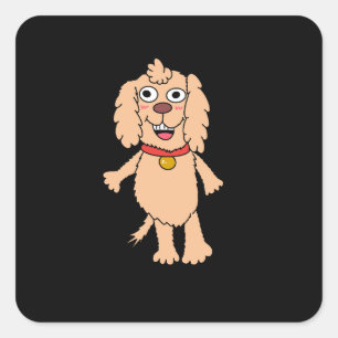 Gruseliger Hundeaufkleber Quadratischer Aufkleber