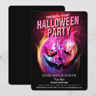 Gruseliger Jack O Lantern Disco Ball Halloween Einladung