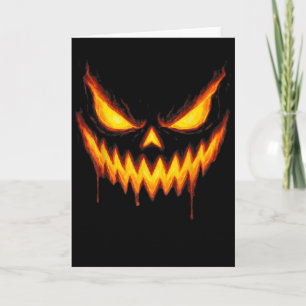 Gruseliger Jack O Lantern Geschnitztes Kürbisgesic Karte