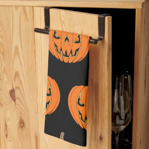 Gruseliger Jack-o'-Lantern Halloween-Entwurf Geschirrtuch