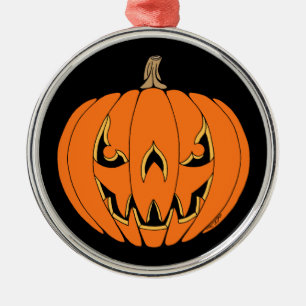 Gruseliger Jack-o'-Lantern Halloween-Entwurf Ornament Aus Metall