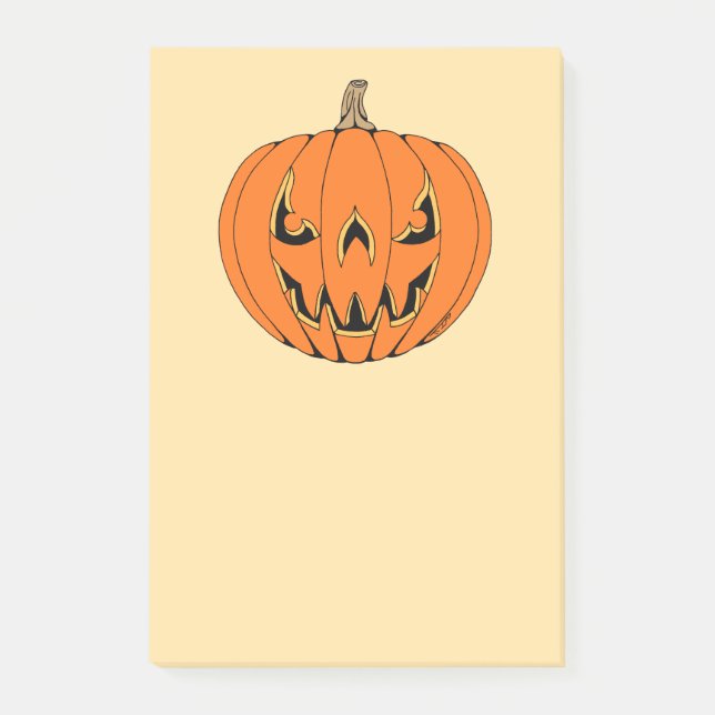 Gruseliger Jack-o'-Lantern Halloween-Entwurf Post-it Klebezettel (Vorderseite)