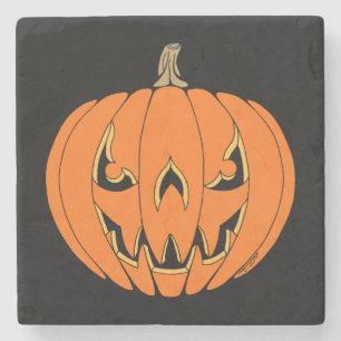 Gruseliger Jack-o'-Lantern Halloween-Entwurf Steinuntersetzer