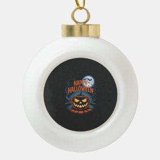 Gruseliger Jack O Lantern Halloween Keramik Kugel-Ornament