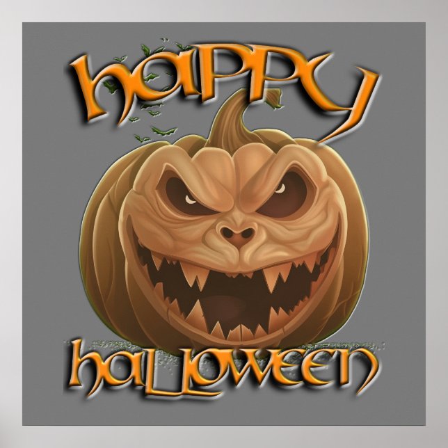 Gruseliger Jack O Lantern Halloween Poster (Vorne)