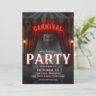 Gruseliger Karneval-Eingang-Clown-Halloween-Party Einladung