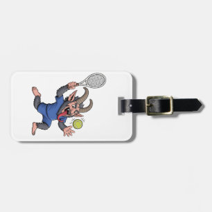 Gruseliger Krampus spielt Tennis Weihnachten Gepäckanhänger