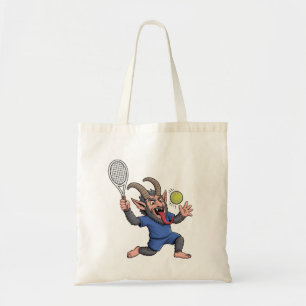 Gruseliger Krampus spielt Tennis Weihnachten Tragetasche