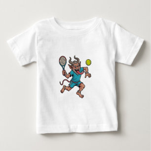 Gruseliger Krampus spielt Tennis Weihnachts Sport  Baby T-shirt