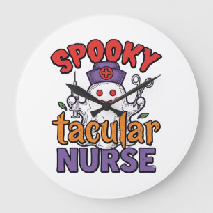 Gruseliger Krankenpfleger Halloween-Geist Shirt De Große Wanduhr