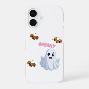 Gruseliger Kürbis & Geist Süße Halloween-Handyhüll iPhone 16 Hülle