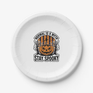 Gruseliger Kürbis Hexe Vintage Stiche Halloween S Pappteller
