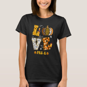 Gruseliger Kürbis Liebe Halloween Pre K Lehrer Stu T-Shirt
