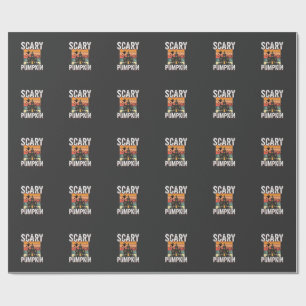 Gruseliger Kürbis Spukhaus Halloween-Design_1 Geschenkpapier
