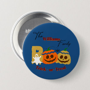 Gruseliger Kürbis-Trick-or-Treat-Button Button