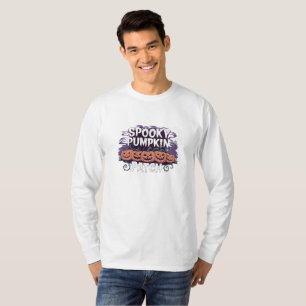 Gruseliger Kürbisfeld Halloween Langarm T-Shirt