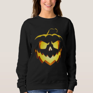 Gruseliger Kürbiskopf Halloween Jack O Lantern Sweatshirt