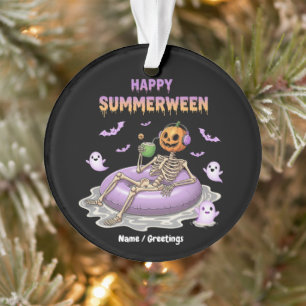 Gruseliger Kürbisköpfiger Skelett-Spaß Happy Summe Ornament