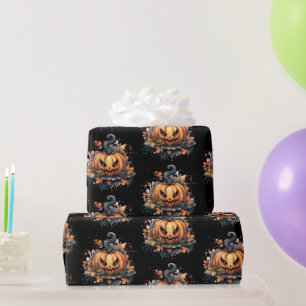 Gruseliger Kürbismuster Halloween Geschenkpapier