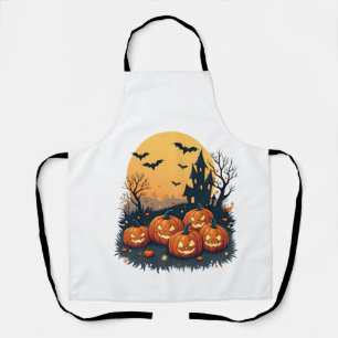 Gruseliger Kürbispatch � Retro-Halloween-Shirt Schürze