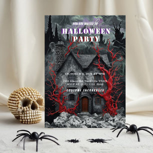 Gruseliger Landhaus-Halloween-Party-Einladung Goth Einladung