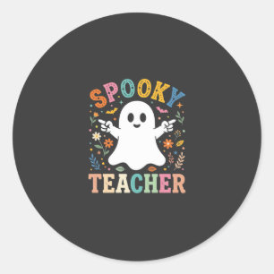 Gruseliger Lehrer Süßer Geist Halloween Design_1 Runder Aufkleber