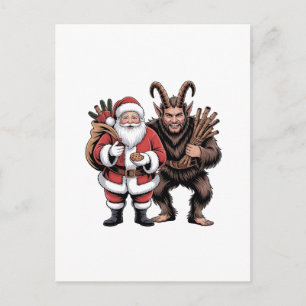 Gruseliger lustiger Horror-Weihnachtsmann Krampus  Einladungspostkarte