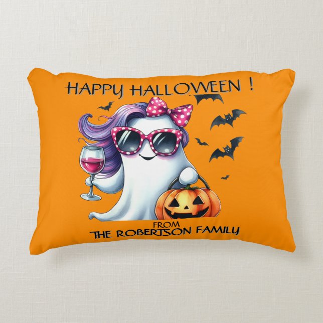 Gruseliger Mädchen-Geist Halloween  Dekokissen (Vorderseite)