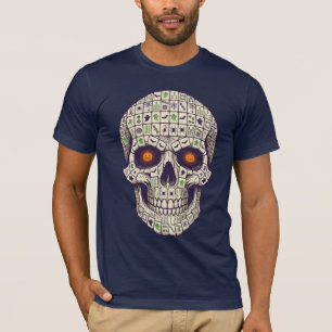 Gruseliger Mahjong-Totenkopf Halloween-Gothic-Gami T-Shirt