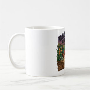 Gruseliger Mais-Labyrinth Yorkie & Hühner Hallowee Kaffeetasse