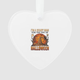 Gruseliger Mann Halloween Hexenhut Blutmond Kürbis Ornament