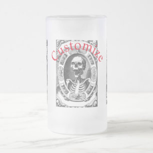 Gruseliger menschlicher Totenkopf Thunder_Cove Mattglas Bierglas