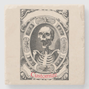 Gruseliger menschlicher Totenkopf Thunder_Cove  Steinuntersetzer