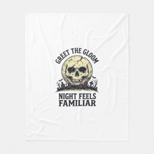 Gruseliger Mond-Schädel-Halloween-Grafik-Shirt_1 Fleecedecke