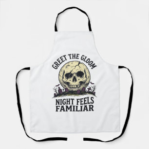 Gruseliger Mond-Schädel-Halloween-Grafik-Shirt_1 Schürze