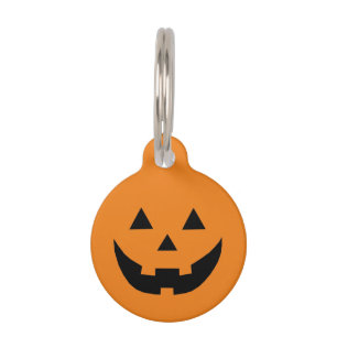 Gruseliger orange Jack-o-Lantern-Halloween-Hundeko Haustiermarke