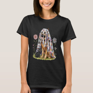 Gruseliger Patchwork-Blumen-Geist Deutscher Schäfe T-Shirt