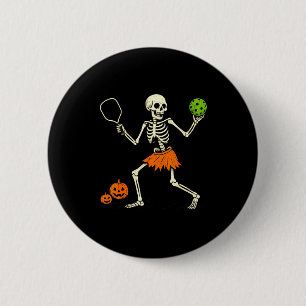 Gruseliger Pickleball-Halloween-Skelett-Kostüm Fra Button
