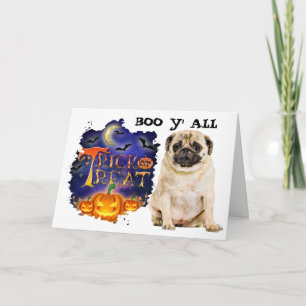 Gruseliger Pug Halloween Karte