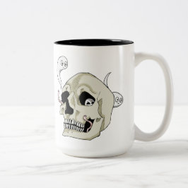 Gruseliger Raupen-Schädel Zweifarbige Tasse