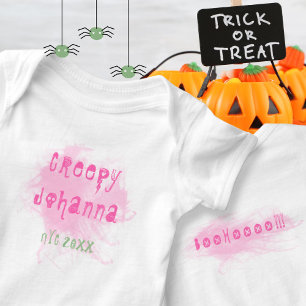 Gruseliger rosa Rauch Halloween Baby Strampler