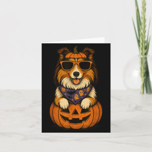 Gruseliger Rough Collie Kürbis Halloween Hunde Lie Karte