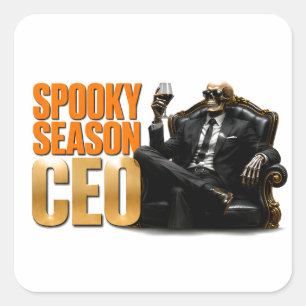 💼 Gruseliger Saison-CEO Lustiger Halloween-Chef-Z Quadratischer Aufkleber