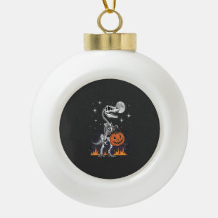 Gruseliger Saurus Halloween-Dinosaurier Keramik Kugel-Ornament