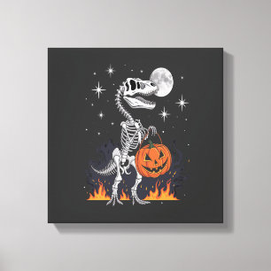 Gruseliger Saurus Halloween-Dinosaurier Leinwanddruck
